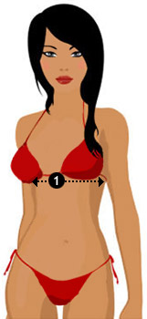 Measure your back round by placing the tape measure around the chest, just below your breast.