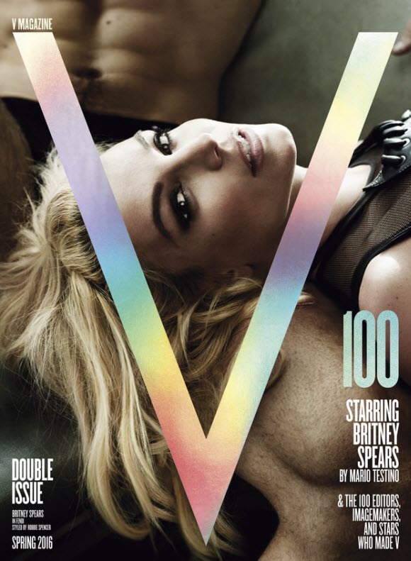 Britney Spears Oozes Sex Appeal in Sheer Lingerie For 'V' Magazine