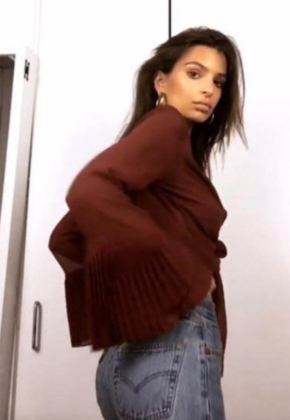 Emily Ratajkowski Exposing Her Braless Assets