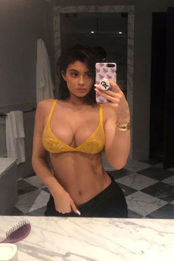 Kylie Jenner Celebrates Her 20th Birthday In Sexy Yellow Lingerie 