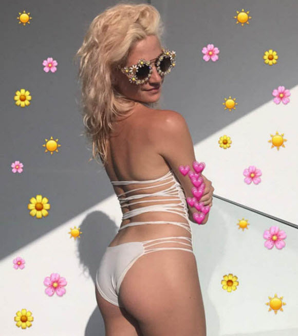 Pixie Lott Showcased Her Curves In A Frilly Pink Bikini