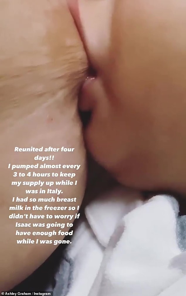 Ashley Graham Posts Breastfeeding Video As The Supermodel Mom Reunites With Her Baby Isaac