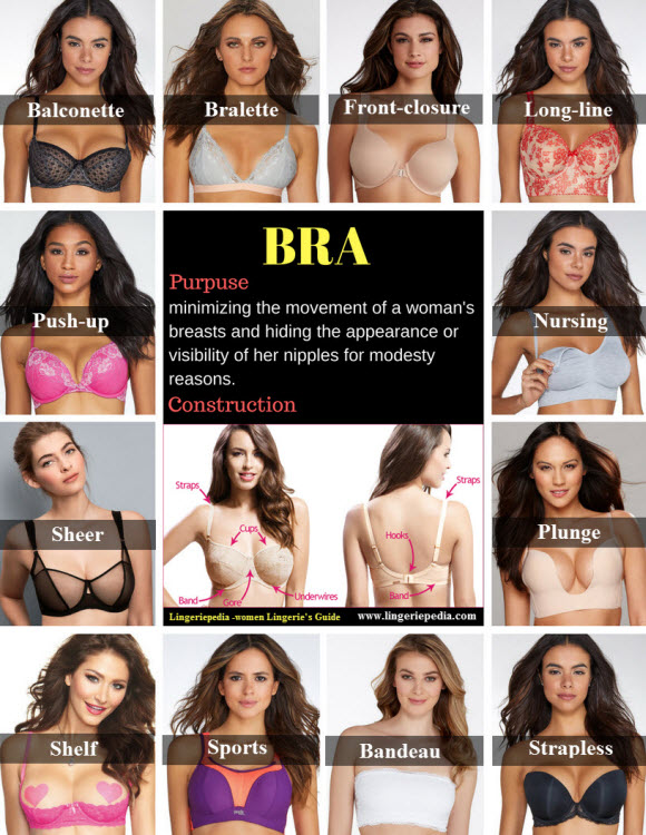 Types of bra - bra types - what is bra types ? - bra infpgrahpic infographic show what is bra types