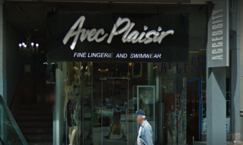 Avec Plaisir Fine Lingerie Boutique outside View Avec Plaisir Fine Lingerie Boutique outside View