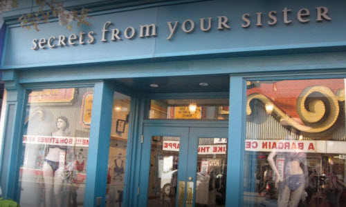 Secrets From Your Sister Lingerie Boutique outside View Secrets From Your Sister Lingerie Boutique outside View