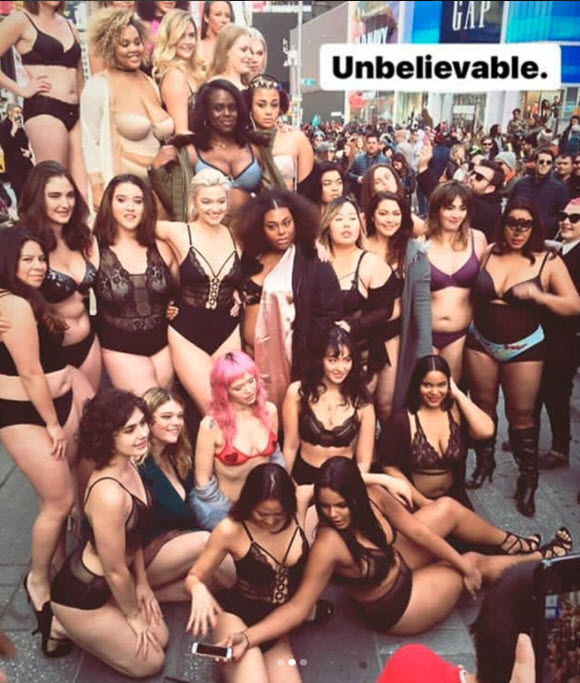 In Times Square Wearing Just Lingerie In Times Square Wearing Just Lingerie