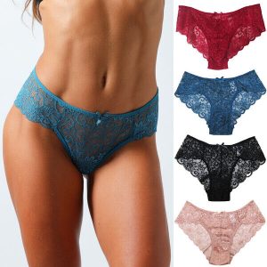 Pack of 3 Womens Ladies Lace French Knickers Briefs Seamless Underwear Panties