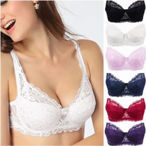 Women Sexy Lace Bra Lingerie Push Up Shaping Padded Bra Adjustable Plus Size